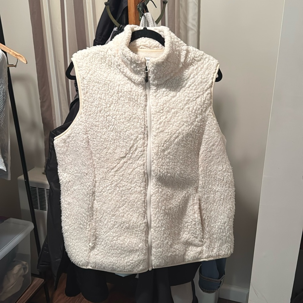 Fuzzy white vest